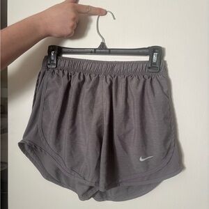 Nike Women’s Dark Gray Athletic Running Shorts with Reflective Swoosh